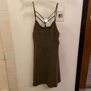 EXPRESS Olive green skater dress